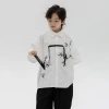 Summer Chinese short-sleeved white shirt for boys 2024 New style, a stylish and thin Chinese-style shirt jacket for children and boys Specification image